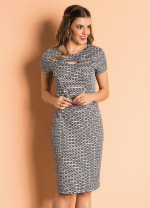 Vestido (Geométrico) com Vazado Moda Evangélica Vestido (Geométrico) com Vazado Moda Evangélica