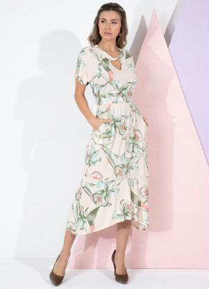 Vestido (Jardim Verde) com Detalhe Vazado