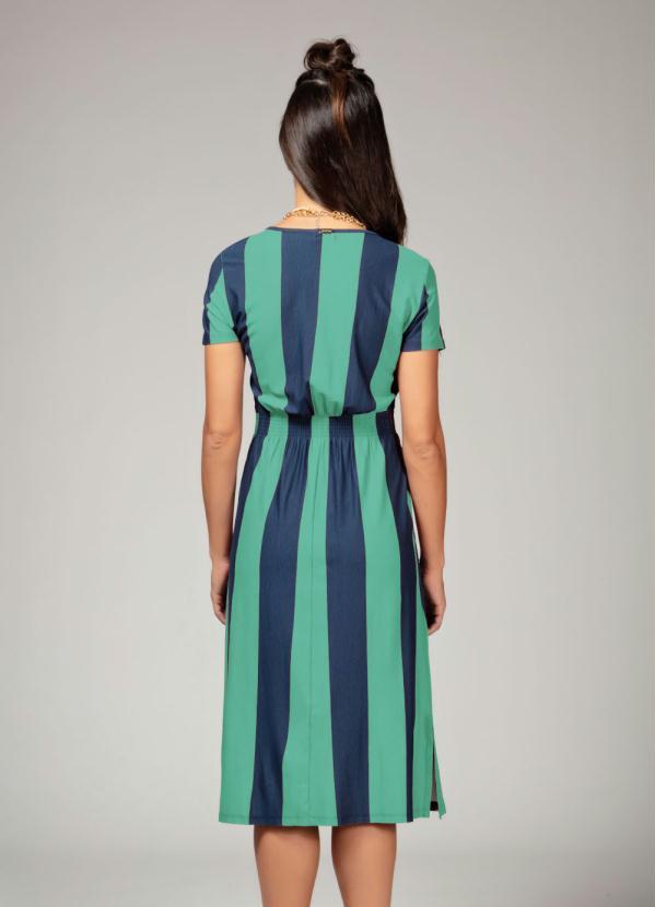 vestido listrado verde