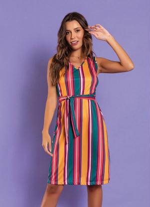 Vestido (Listras Color) Vestido (Listras Color)