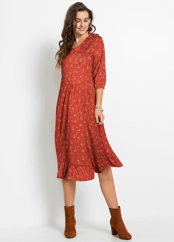 Vestido Midi Decote V (Floral Liberty) Vestido Midi Decote V (Floral Liberty)