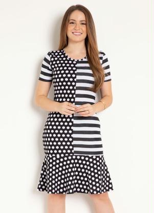 Vestido (Mix Estampas) com Babado Moda Evang�lica