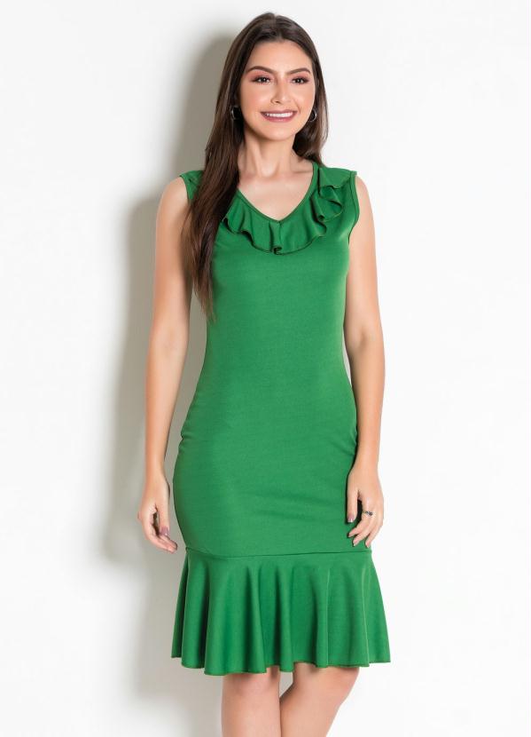 Vestido Moda Evangélica (Verde) com Babados Vestido Moda Evangélica (Verde) com Babados
