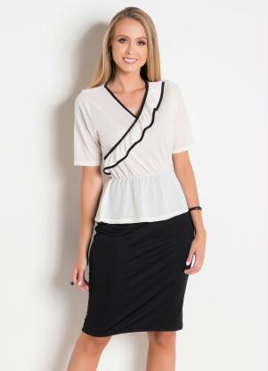 Vestido Peplum Moda Evang�lica (Bicolor)