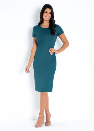 Vestido (Petr�leo) Tubinho Moda Evang�lica