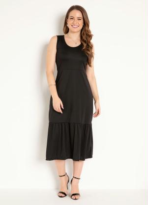 Vestido (Preto) com Babado Moda Evang�lica