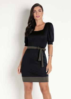 Vestido (Preto) com Faixa Vestido (Preto) com Faixa