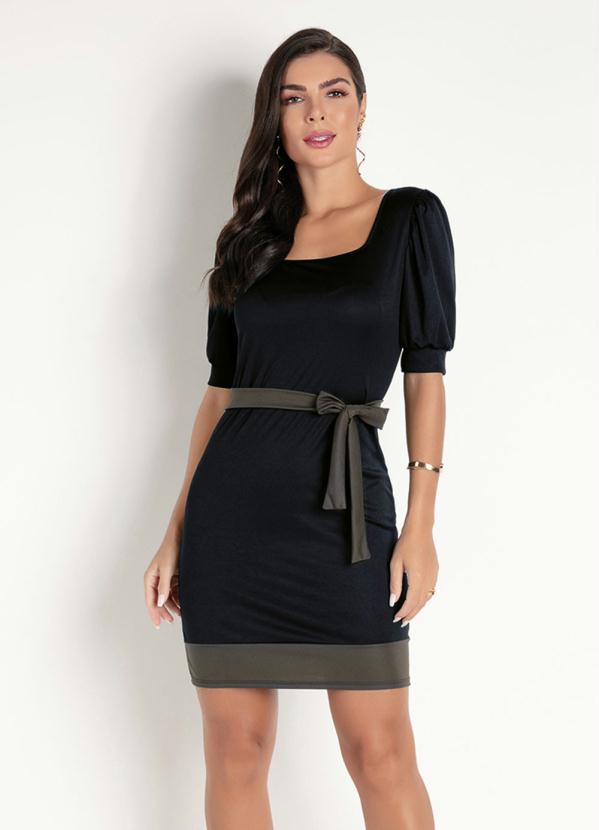 Vestido (Preto) com Faixa Vestido (Preto) com Faixa