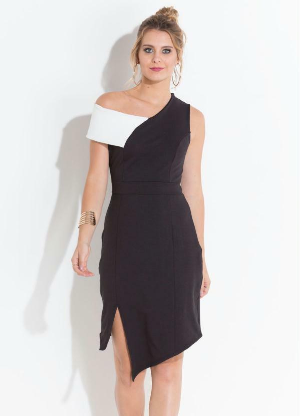 vestido preto assimetrico