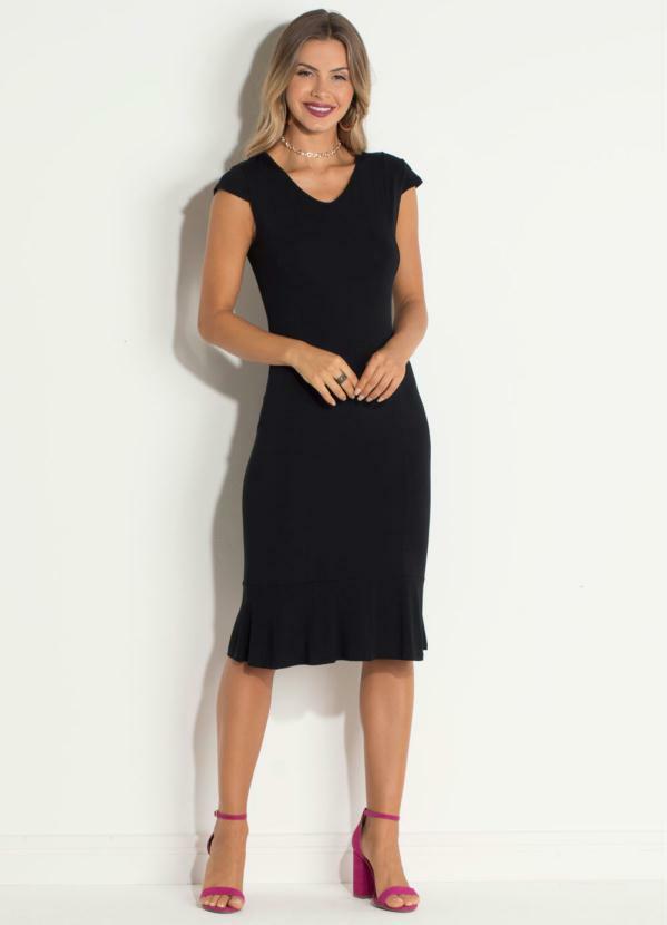 vestido preto peplum