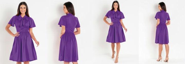 Vestido Roxo com Amarra��o