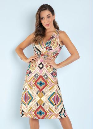 Vestido sem Mangas (�tnico Color) Moda Evang�lica