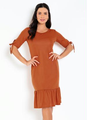 Vestido (Telha) com Babado Moda Evang�lica