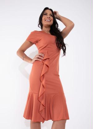 Vestido (Telha) com Babados Moda Evang�lica