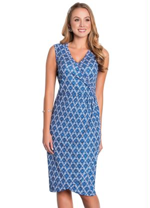 Vestido Transpassado (Geom�trico) Moda Evang�lica