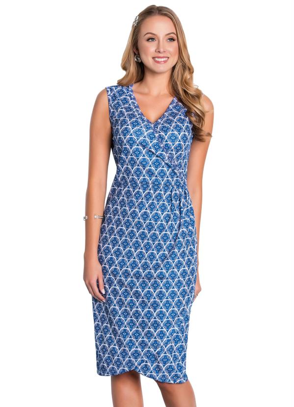 Vestido Transpassado (Geom�trico) Moda Evang�lica