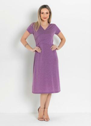 Vestido Transpassado (Roxo) Moda Evang�lica