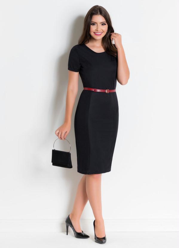 Vestido Tubinho Preto Moda Evangélica - Rosalie