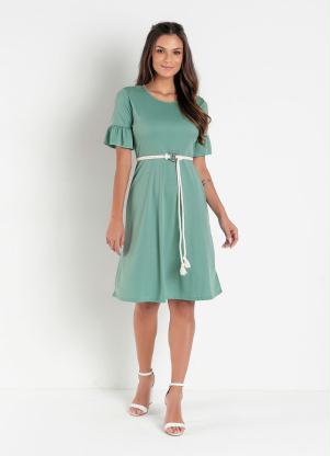 Vestido (Verde) com Babado Moda Evang�lica