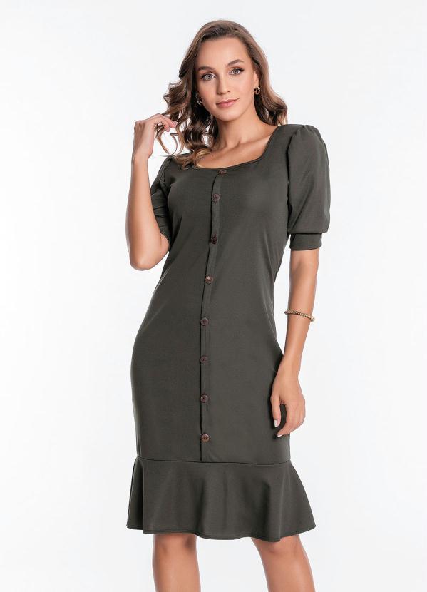 Vestido (Verde) com Botões Moda Evangélica Vestido (Verde) com Botões Moda Evangélica