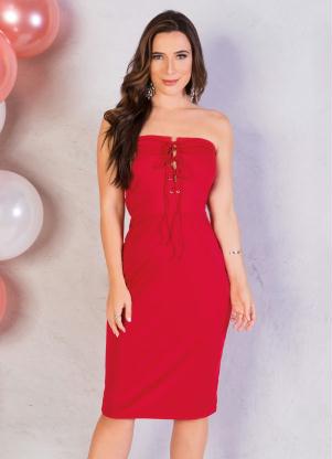 Vestido (Vermelho) Tomara que Caia com Ilh�s