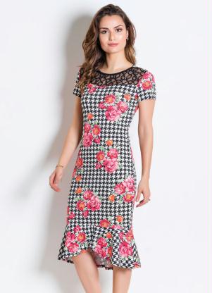 Vestido (Xadrez e Floral) Moda Evang�lica