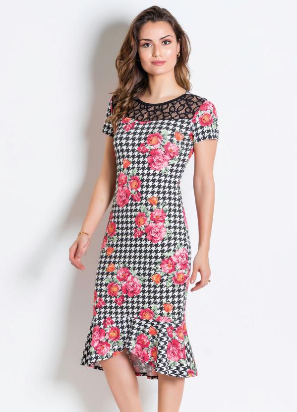 Vestido (Xadrez e Floral) Moda Evang�lica