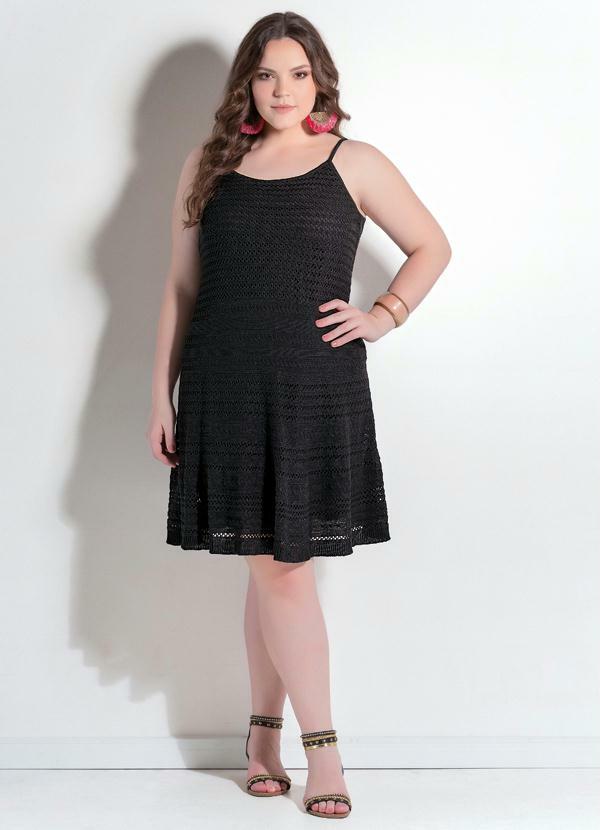 vestido de tricô plus size