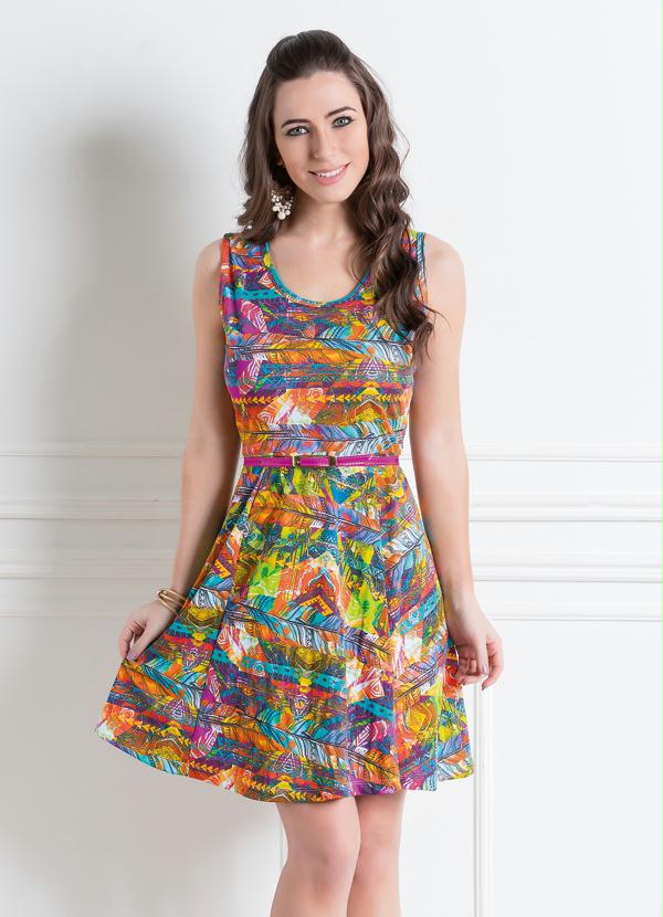 vestido basico estampado