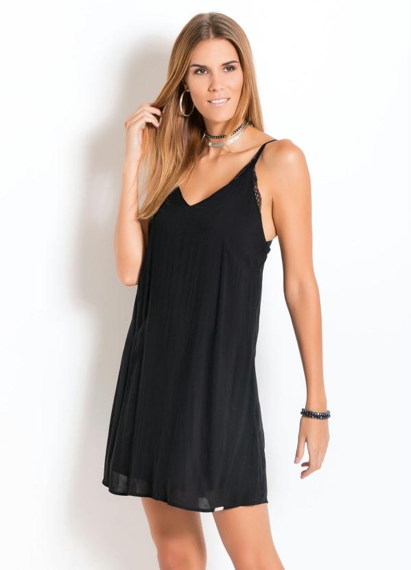 vestido slip dress preto