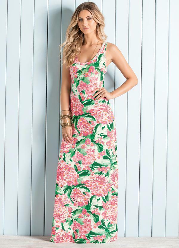 vestido florido com renda
