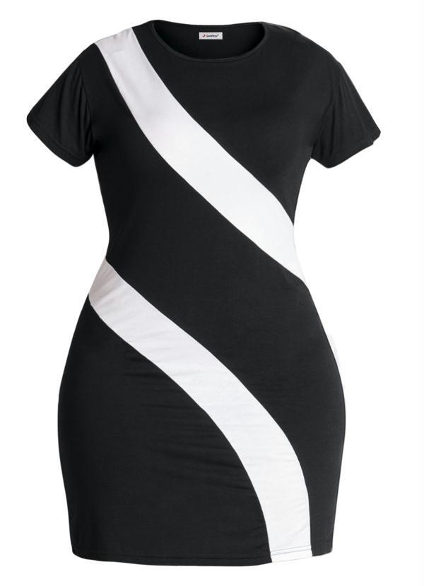 vestido bicolor plus size