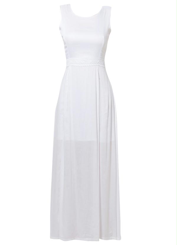 vestido longo branco simples