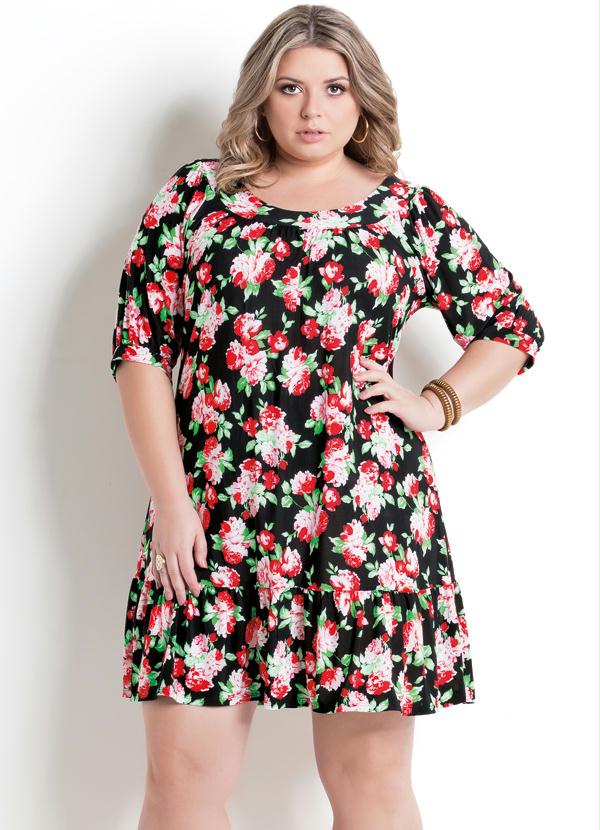 vestido de babado plus size