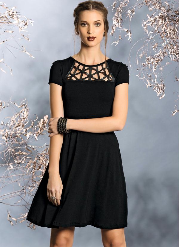 vestido de couro ecologico preto