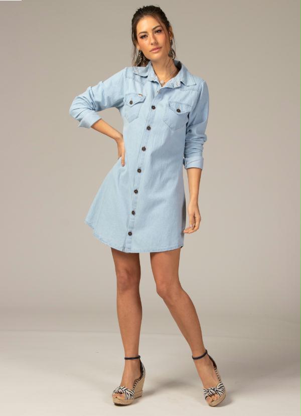 vestido estilo camisa jeans