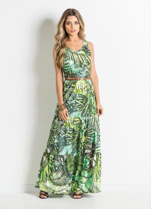 vestido tropical longo