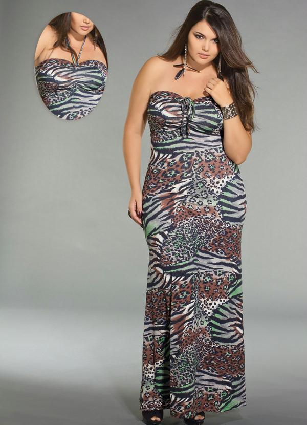 vestido festa onça