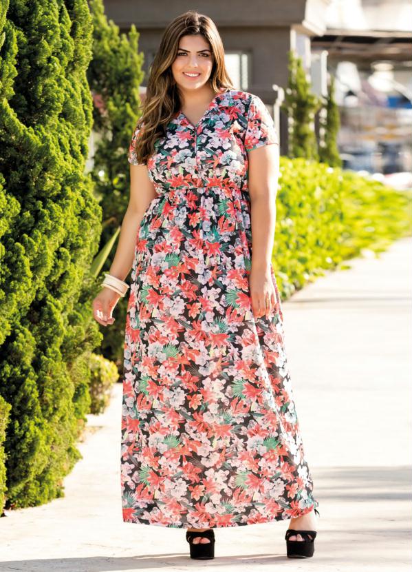 vestido longo de flores