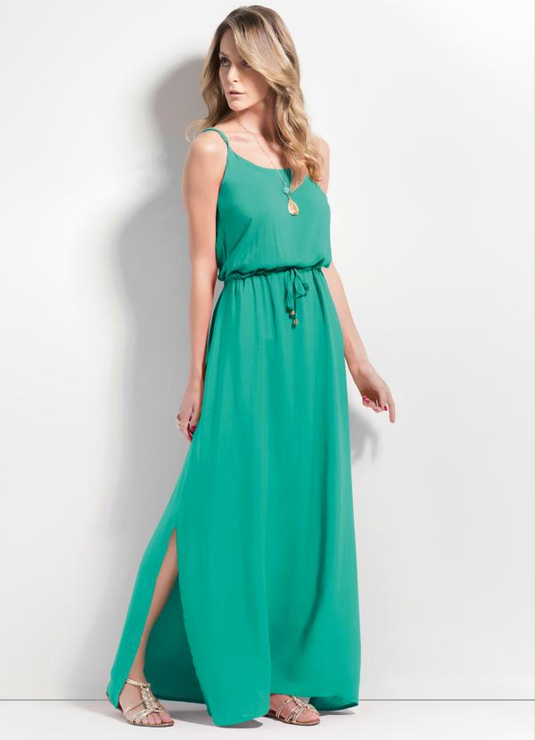 vestido longo verde casual