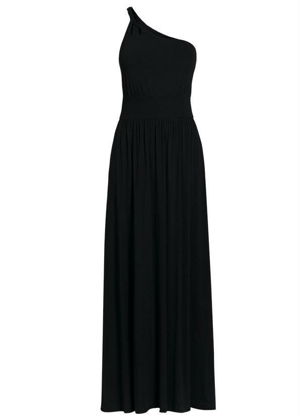 vestido longo preto ombro a ombro