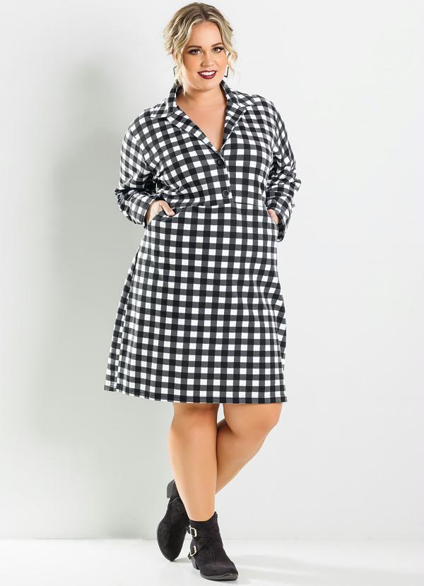 vestidos xadrez plus size