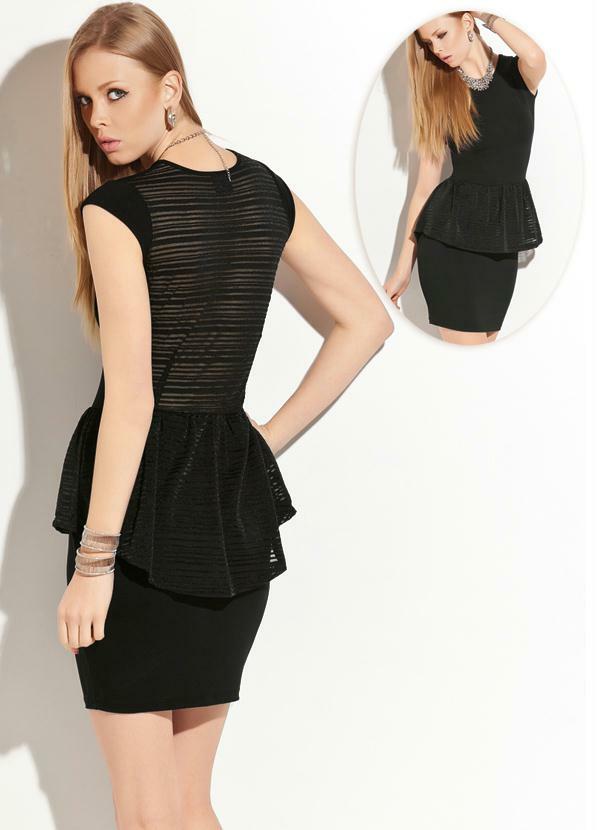 vestido preto peplum