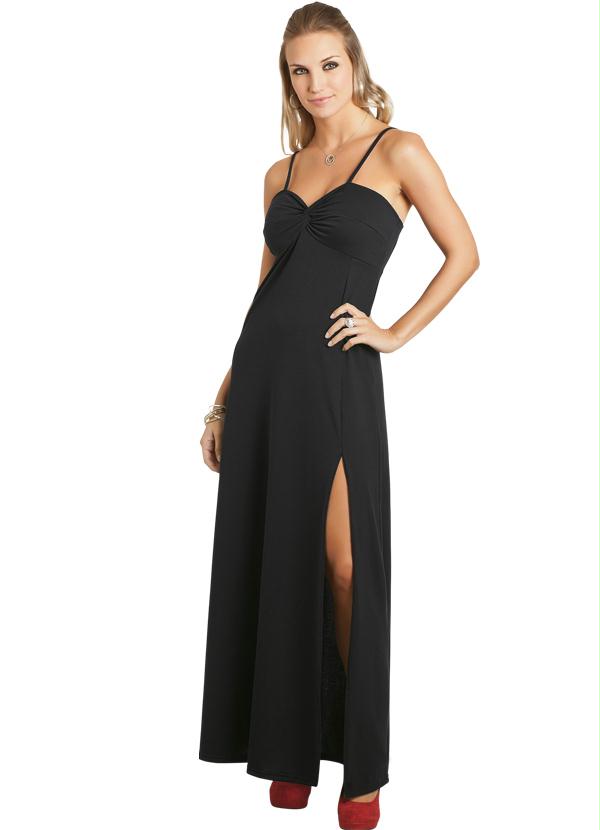 vestido longo preto de alcinha