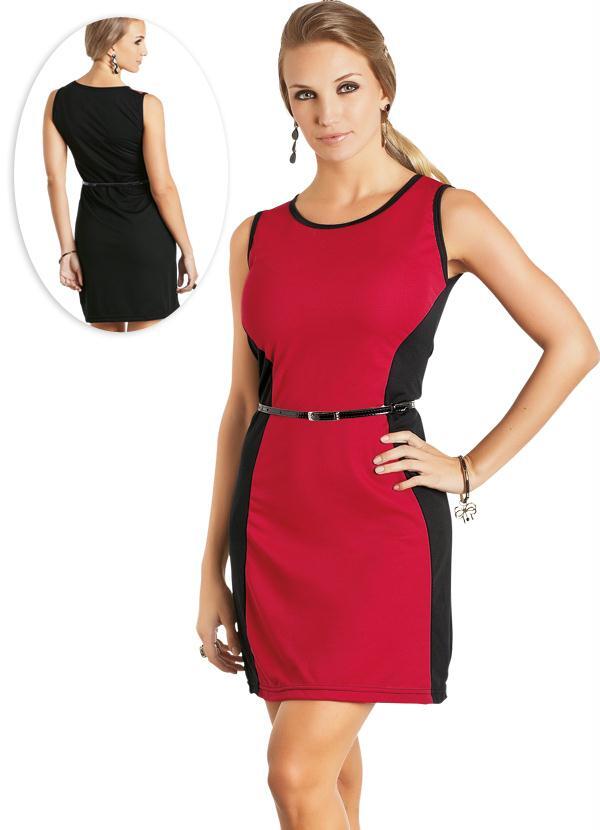 vestido vermelho com preto