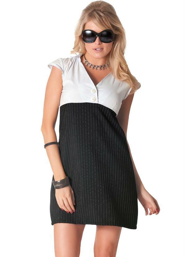 vestido risca de giz branco