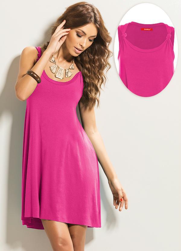 vestido rosa simples curto