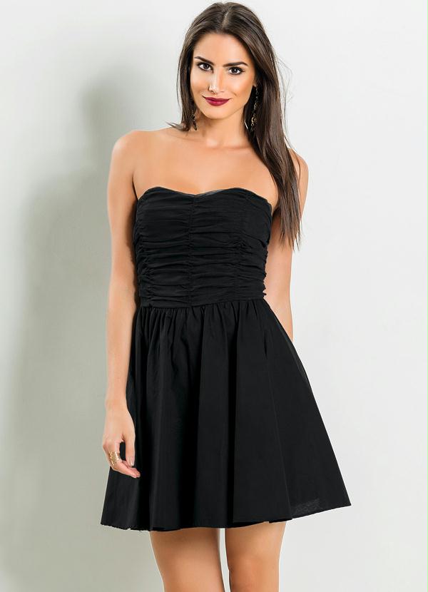 vestido longo tomara que caia preto