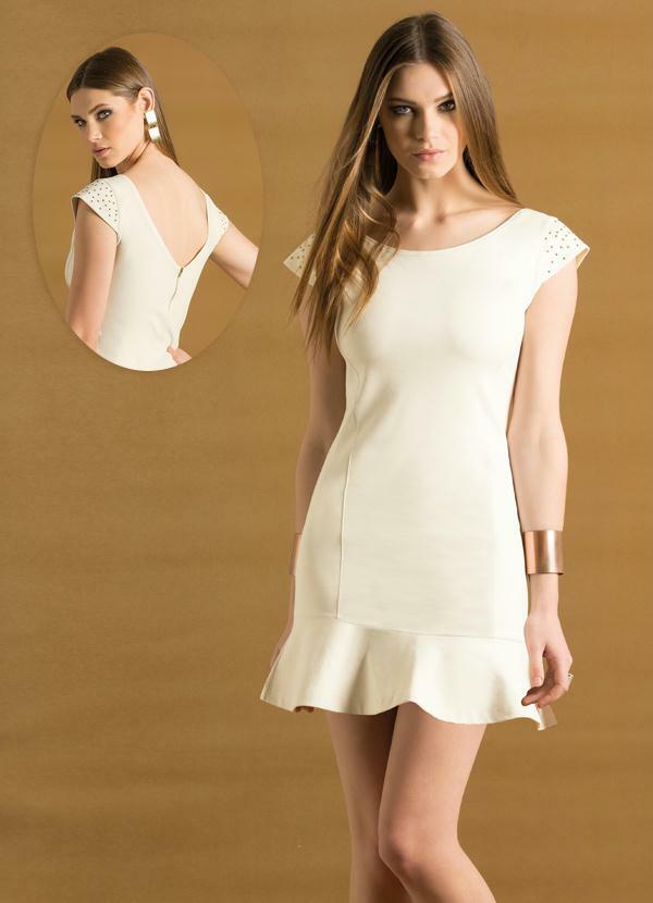 vestido off white tubinho