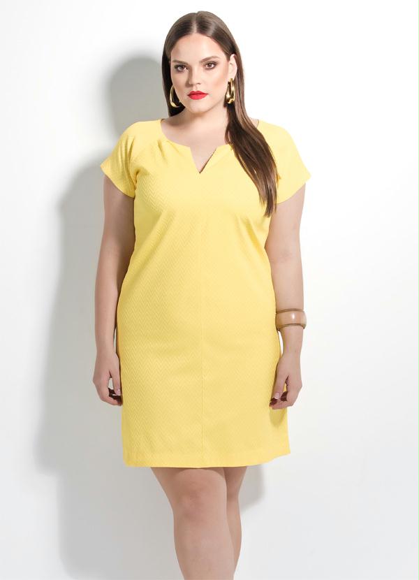 vestido amarelo longo plus size